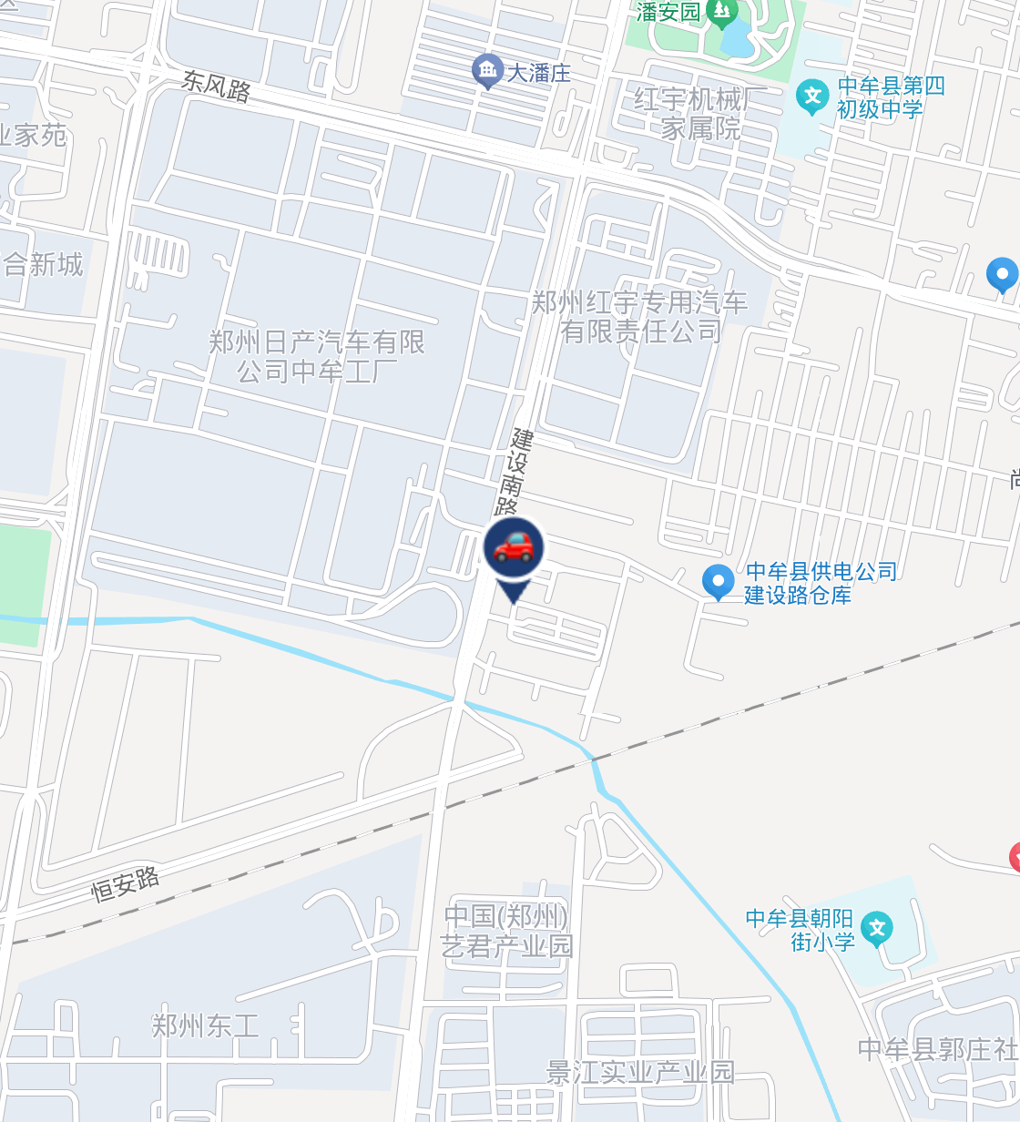 郑州威众汽车地址 - 郑州市中牟县建设南路34号